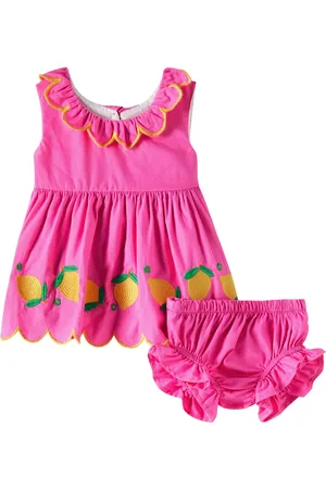FÁBULA Baby cotton dress and bloomers set