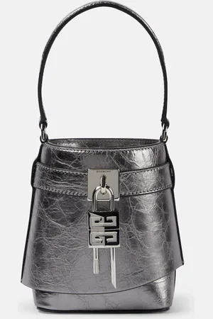 Givenchy Shark Lock Micro metallic leather bucket bag