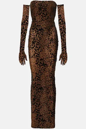 ALEX PERRY Leopard-print corset gown