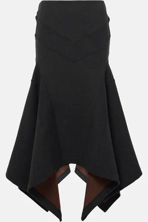 The Attico Asymmetric cotton midi skirt