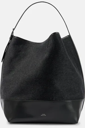 Totême Leather-trimmed wool doublÃ© tote bag