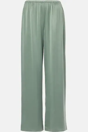 ASCENO Austin silk charmeuse wide-leg pants