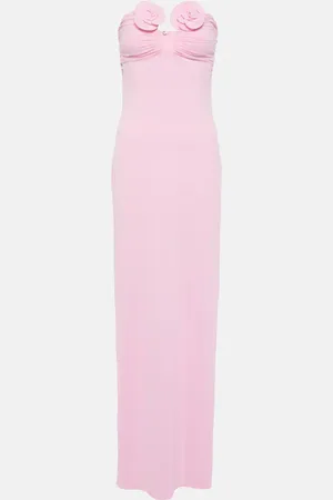 MAGDA BUTRYM Floral-appliquÃ© strapless maxi dress