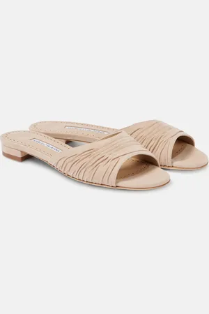 Manolo Blahnik Piruaflat 10 suede sandals