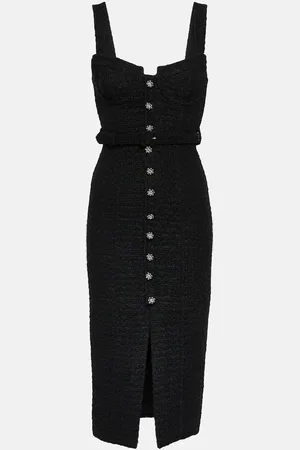 Self-Portrait BouclÃ© midi dress