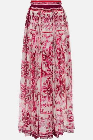 Dolce & Gabbana Majolica pleated silk maxi skirt