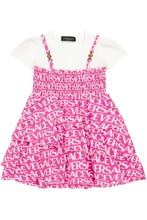 VERSACE Logo cotton-blend dress