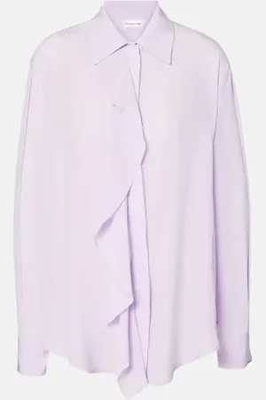 Victoria Beckham Ruffled asymmetric silk blouse