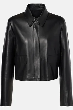 Nour Hammour Bleeker cropped leather jacket
