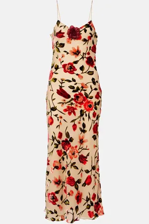 RODARTE Sheer floral velvet devorÃ© slip dress