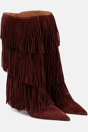 PARIS TEXAS Jessie 75 fringed suede knee-high boots