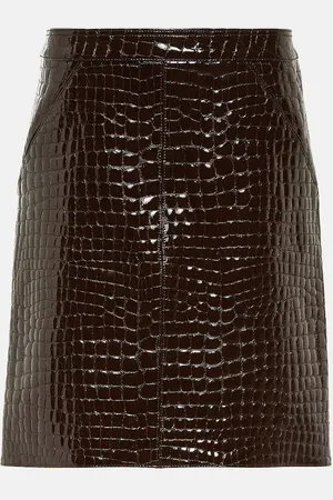 Tom Ford Croc-effect leather miniskirt