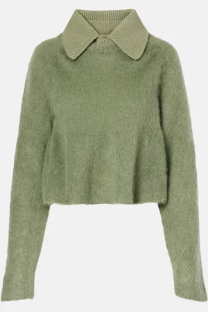 Loewe Peplum mohair-blend polo sweater