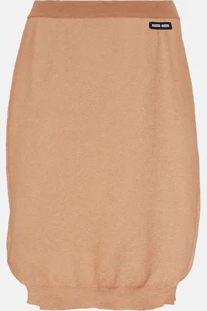 Miu Miu Logo knitted midi skirt