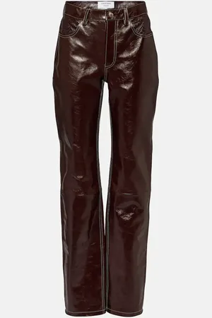 Marine Serre OmbrÃ© high-rise leather straight pants