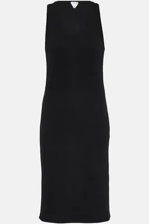Bottega Veneta Ribbed-knit cotton jersey midi dress