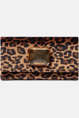 Gianvito Rossi Jaipur Mini leopard-print velvet clutch