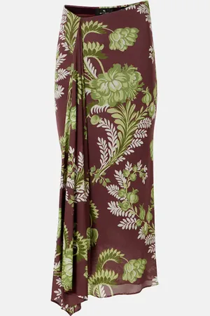Etro Floral draped midi skirt
