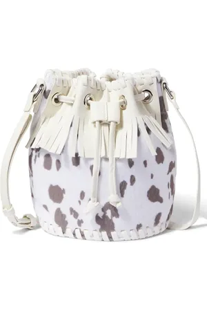 Stella McCartney Printed fringed bucket bag