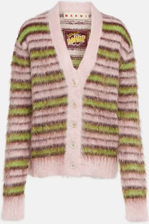 Marni Striped mohair-blend cardigan