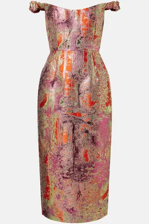 Markarian Amina brocade off-shoulder midi dress