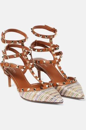 VALENTINO GARAVANI Rockstud striped pumps