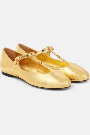Chloé Marcie metallic leather Mary Jane flats