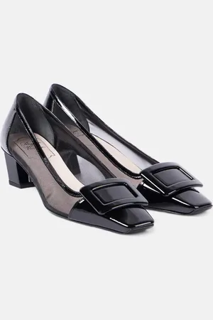 Roger Vivier Belle Vivier 45 leather-trimmed mesh pumps