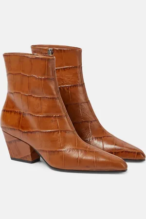 PARIS TEXAS Jane croc-effect leather knee-high boots