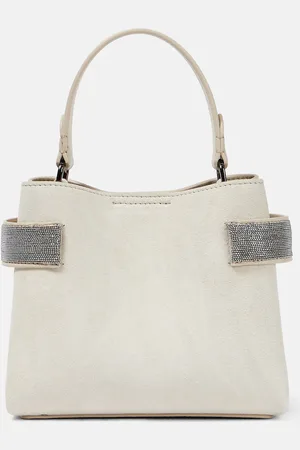 Brunello Cucinelli Embellished suede shoulder bag