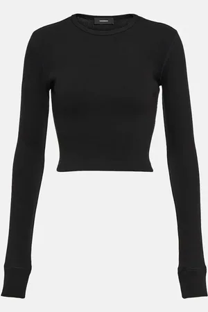 WARDROBE.NYC X Hailey Bieber HB cotton-blend jersey crop top