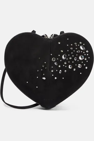Alaïa Le CÅur embellished suede shoulder bag
