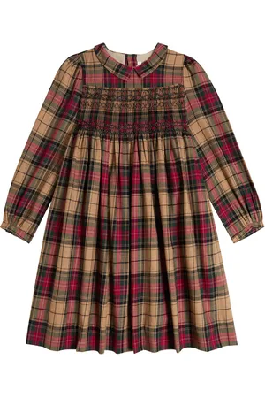 BONPOINT Donatelle checked cotton dress