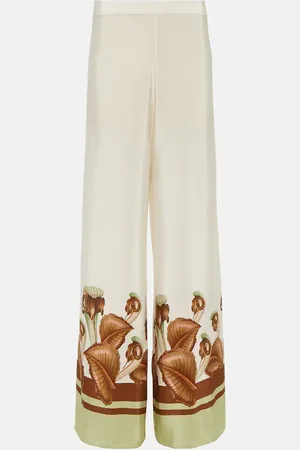 Adriana Degreas Arisaema high-rise silk wide-leg pants