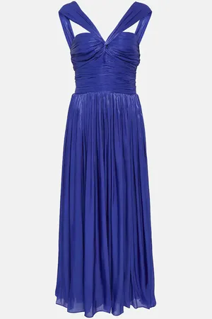 Costarellos Cavana lurex gerogette midi dress