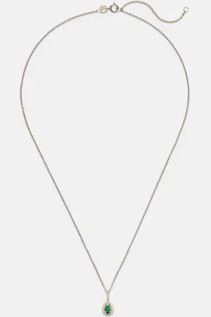 STONE AND STRAND Bonbon 14kt pendant necklace with emerald