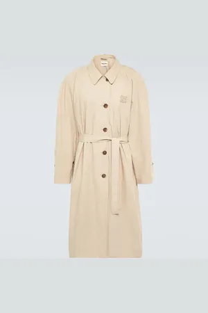 Miu Miu Logo cotton gabardine trench coat