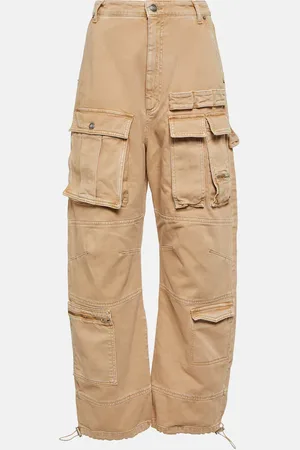Sportmax High-rise wide-leg denim cargo pants