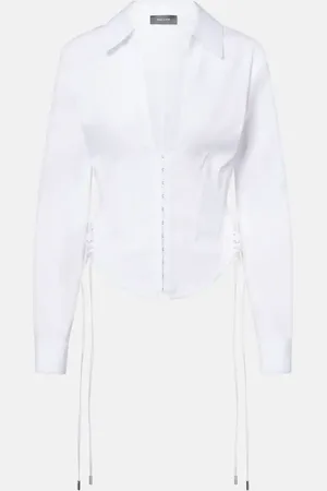 MUGLER Cotton-blend bustier top