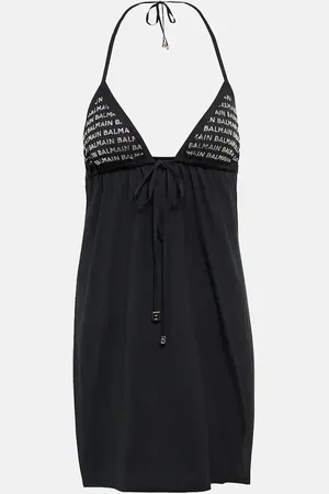 Balmain Embellished halterneck minidress