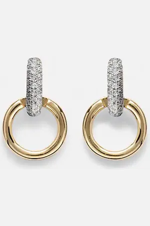 STONE AND STRAND Horsebit 14kt earrings with diamonds