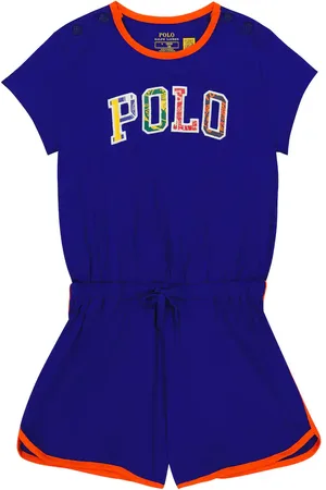 Ralph Lauren Logo cotton jersey playsuit