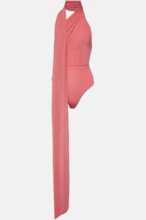 ALEX PERRY Crystal-embellished jersey bodysuit