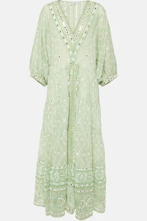 Juliet Dunn Embellished cotton kaftan