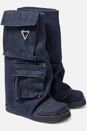 The Attico Robin denim combat boots