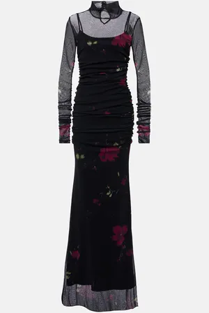 BLUMARINE Printed tulle gown