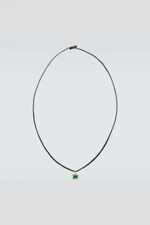 Octavia Elizabeth 18kt gold necklace with emerald