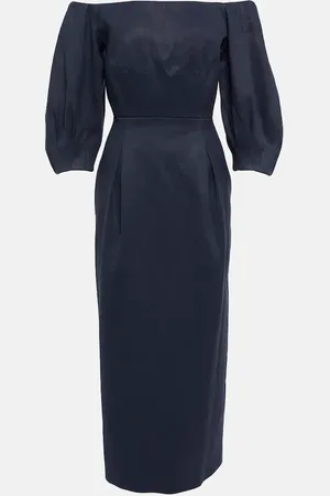 GABRIELA HEARST Off-shoulder hemp and cotton midi dress