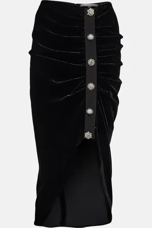 VERONICA BEARD Ari embellished velvet midi skirt