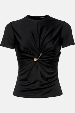 VERSACE Gathered jersey top